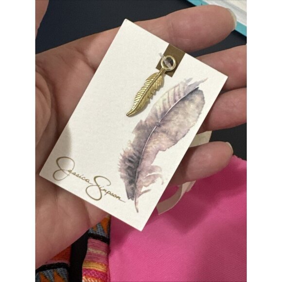 Jessica Simpson Women's L Multi Striped Swim Top NWT - Picture 9 of 13